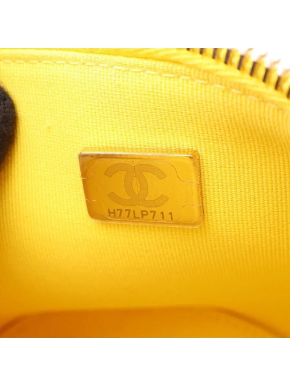 Chanel Shoulder Bag Quilted Vanity Yellow Lambskin Chain